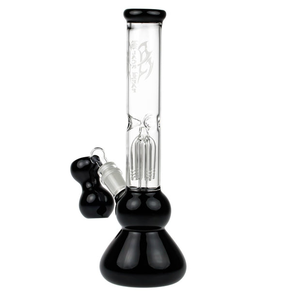 Black Leaf 4-arm Perc Bong with Ash Catcher | Black