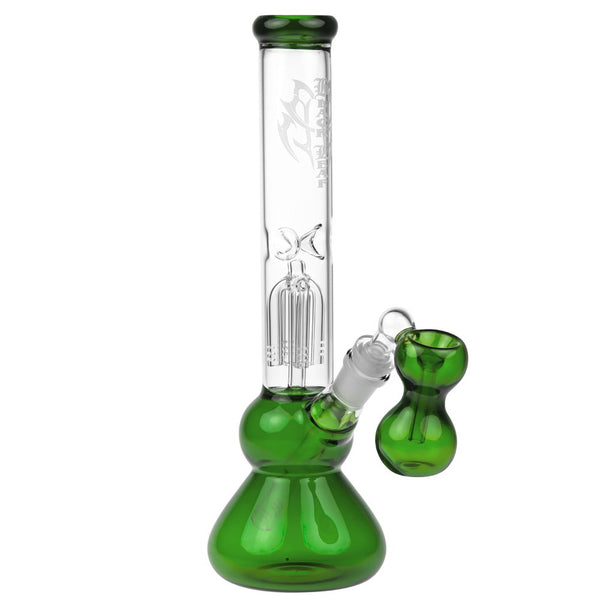 Black Leaf Beaker Base Ice Bong with 6-arm Perc